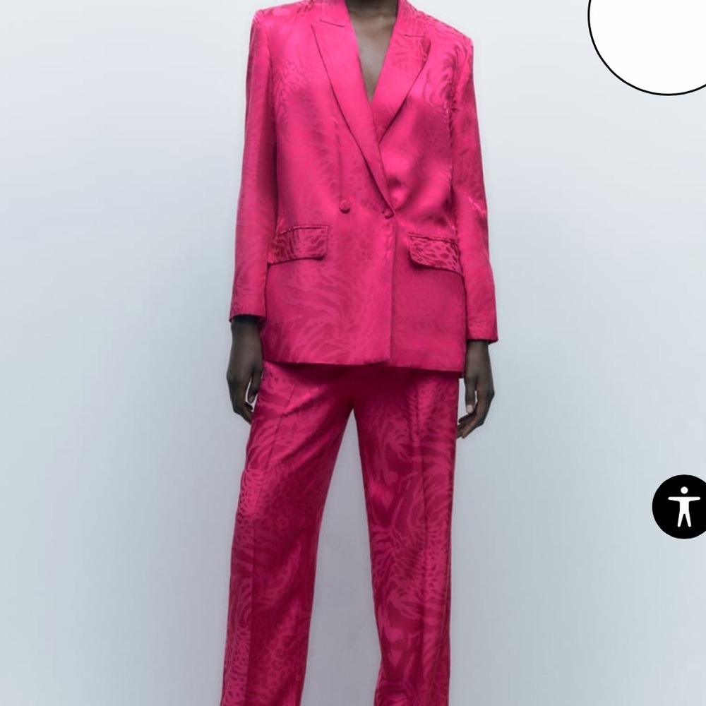 Zara Fuchsia Silk Suit